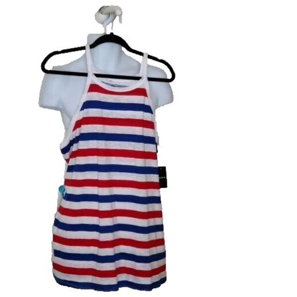 Torrid Heritage Slub High Neck striped red white and blue 4th July Tank Size 2 - Picture 5 of 9